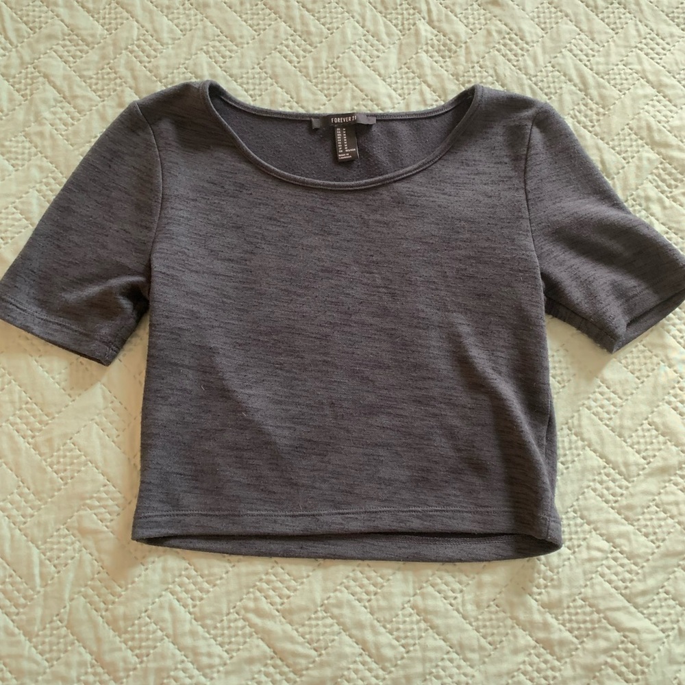 Grey Forever 21 crop top - medium